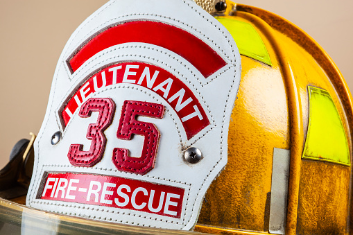 A part of a firefighter's helmet.