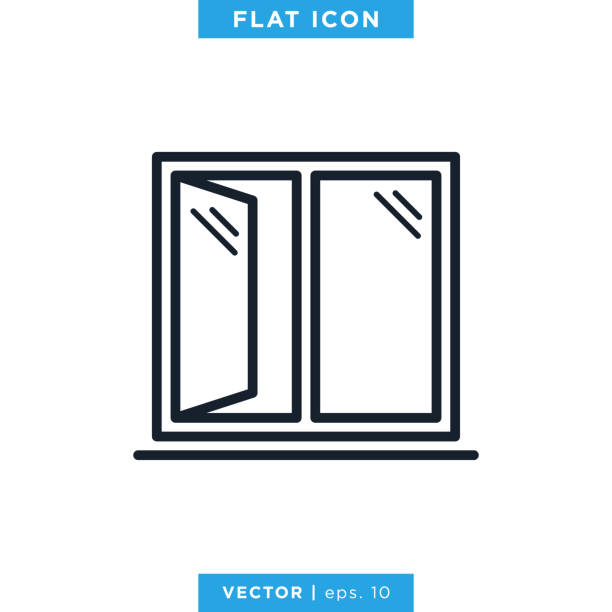 Window icon vector stock illustration design template. Editable stroke. Window icon vector stock illustration design template. Editable stroke. Vector eps 10. window icons stock illustrations