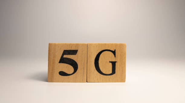 istock 5G technology was created from wooden cubes. Industry and technology. 1333644117