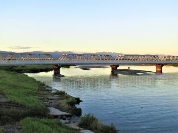 istock Japan. August. Sunrise over Tedori river. 1333647185
