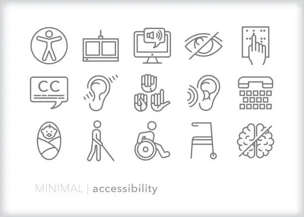 Vector illustration of Accessibility icon set