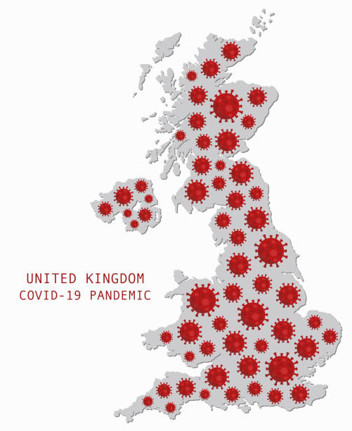 istock Illustrations concept COVID-19 pandemic in United Kingdom country map 1333656956