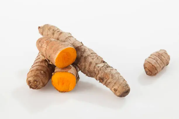 Organic Turmeric Roots - Curcuma Longa; Healthy Food.