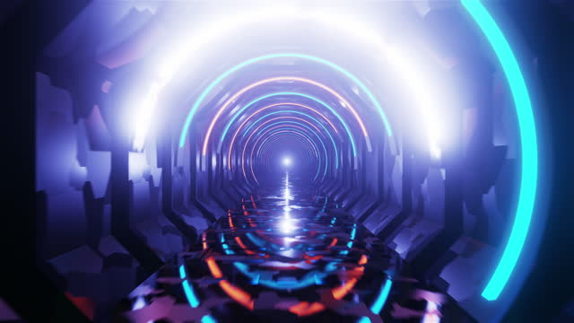 Sci-Fi Corridor tunnel neon lights