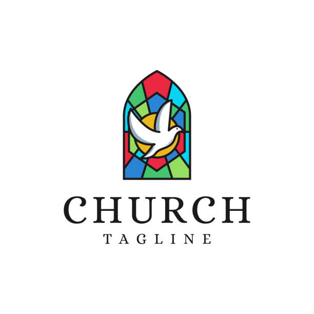 церковная христианская векторная икона на белом фоне - believe religion bible catholicism stock illustrations