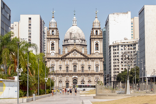 Candelaria Church in Rio de Janeiro,Brazil October 12, 2017. View of Candelaria Church in the center of Rio de Janeiro.