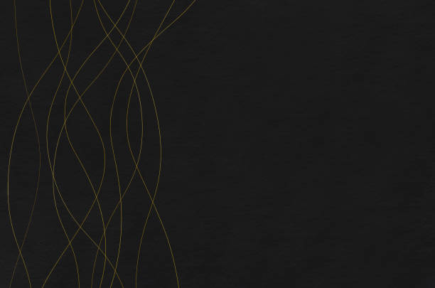 istock Elegant wavy line pattern black washi paper background 1333678172