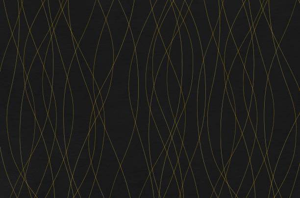 istock Elegant wavy line pattern black washi paper background 1333678182