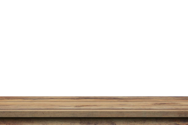 istock Empty wood table on isolate white background and display montage with copy space for product. 1333679777