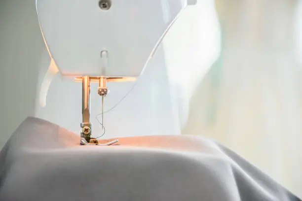 Close-up Presser-foot of sewing machine,