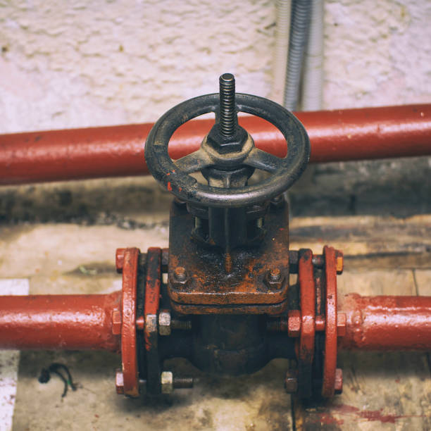 istock Industrial valve on gas supply or heating system pipe 1333686826