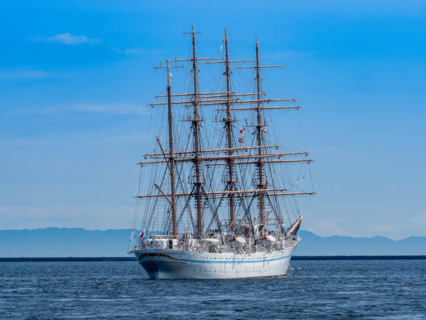 Large yacht Maltese Falcon off the coast of Greece in Corfu