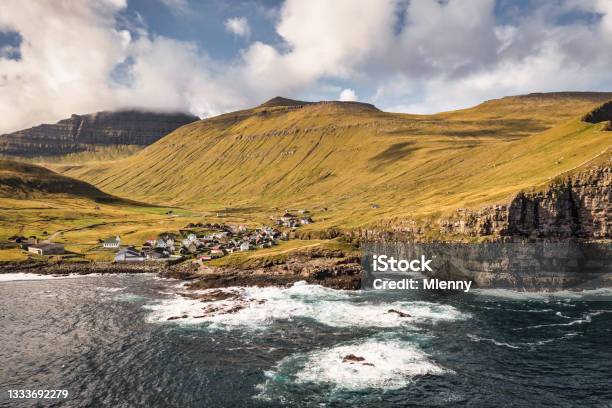 Gjógv Faroe Islands Gjogv Harbor Coast Eysturoy Island Stock Photo - Download Image Now