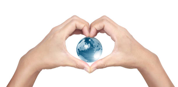 istock Glass globe in hand,Energy saving concept, by NASA 1333692788