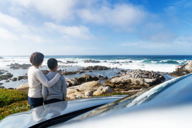 istock boy and mother sightseeing at beach 1333692961