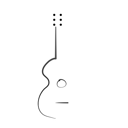 Vector illustration of guitar silhouette.