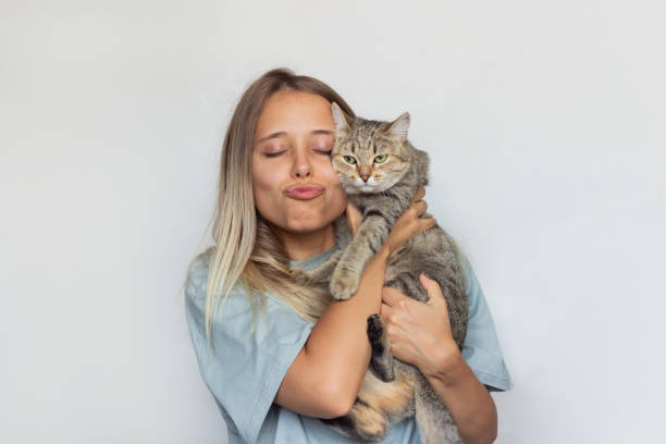 istock A young woman holds young Tabby cat in her hands 1333694901
