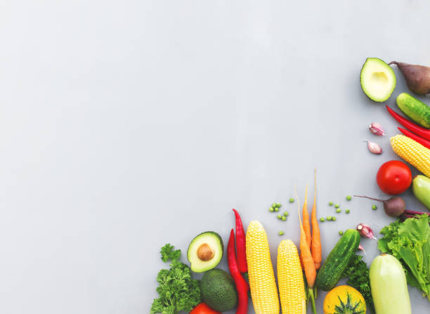 istock Flat lay with different vegetables, fruits, berries, nuts, spices, herbs 1333699797