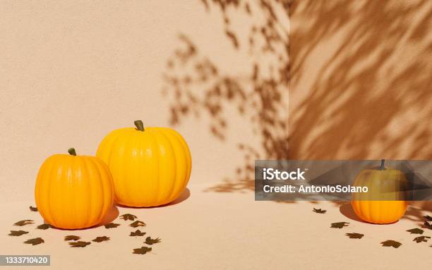 Autumn Background For Product Display Stock Photo - Download Image Now - Autumn, Backgrounds, Merchandise