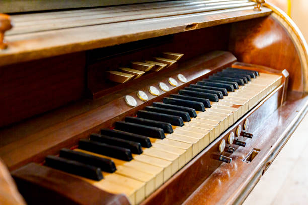 istock Old wooden organ keyboard 1333711567