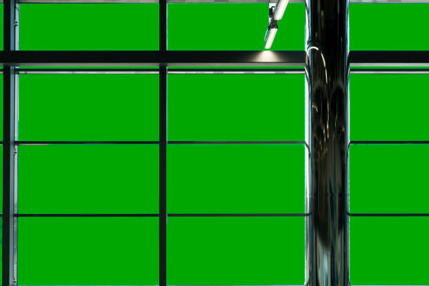 istock copy space mockup template with a window looking outside, chromakey green screen 1333714809