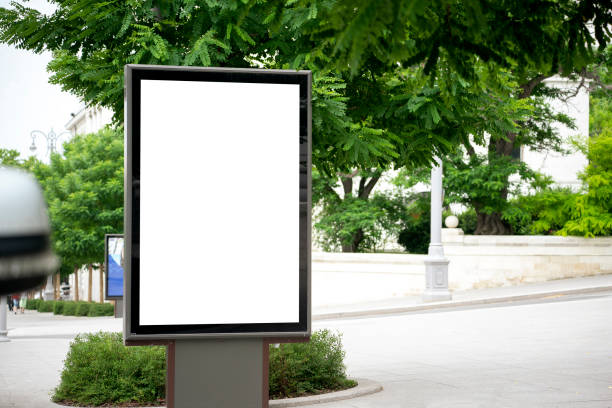 vertical blank city billboard for adverts mockup