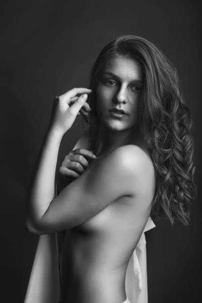 istock Adorable lady posing with bare shoulders at studio 1333721860
