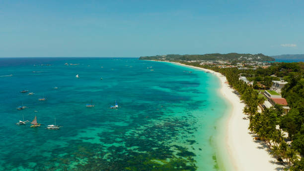 istock Boracay island with white sandy beach, Philippines 1333723203