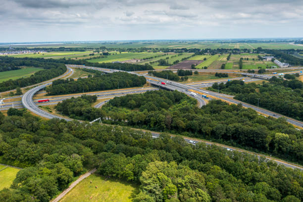 istock Highway junction.Drone shot. Netherlands 1333723632