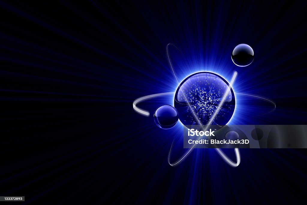 Синий свет атома - Стоковые фото Атом роялти-фри