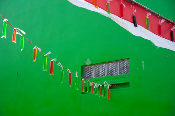istock Red and white flag and decorations 1333734037