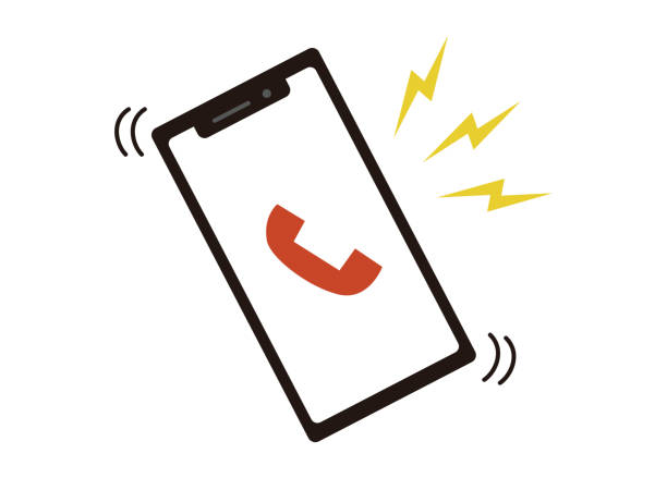 illustrations, cliparts, dessins animés et icônes de ceci est une illustration d’un appel téléphonique entrant sur un smartphone. - emergency sign