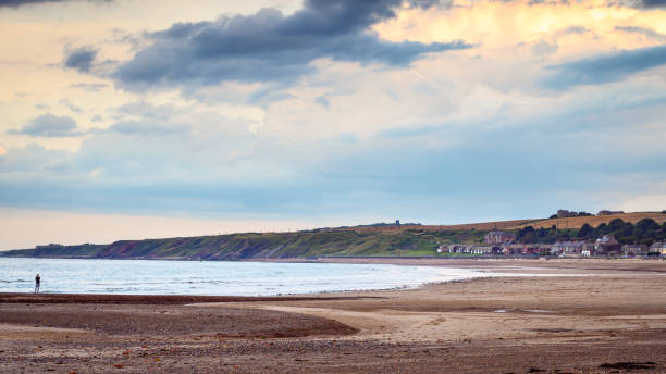 Spittal Beach at Berwick stock photo