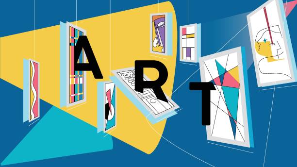 open art gallery event concept - 立體派 插圖 幅插畫檔、美工圖案、卡通及圖標