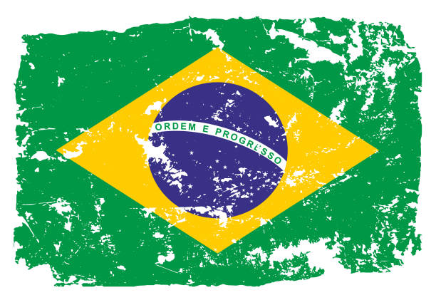 ilustraciones, imágenes clip art, dibujos animados e iconos de stock de bandera de estilo grunge de brasil - flag brazil brazilian flag dirty