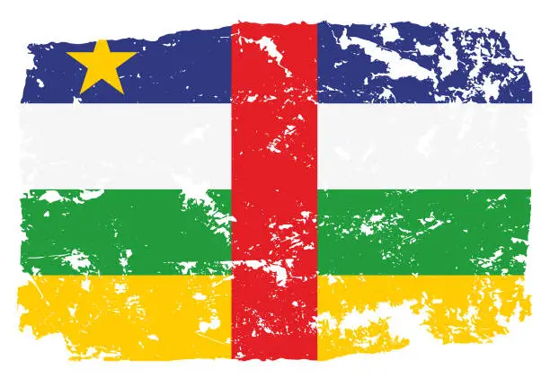 Vector illustration of Grunge styled flag of Central African Republic