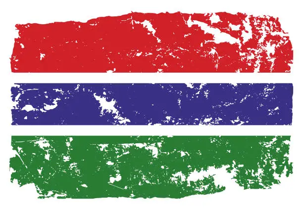 Vector illustration of Grunge styled flag of Gambia