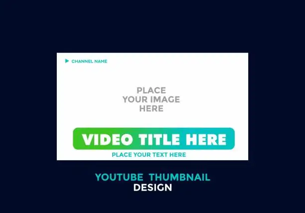 Vector illustration of Editable youtube thumbnail design in green blue gradient color theme design