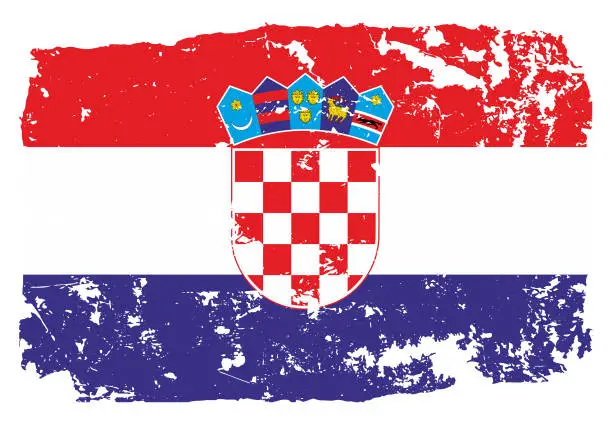 Vector illustration of Grunge styled flag of Croatia