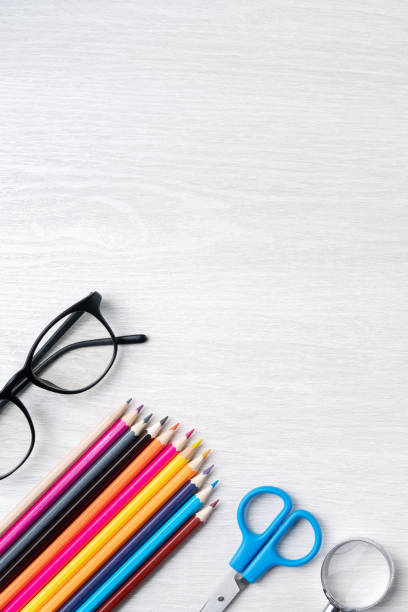 istock Back to school design concept with stationery over wooden table background. 1333741134