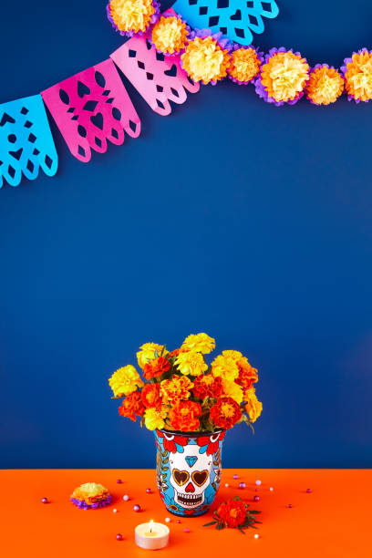 istock Day of the dead, Dia De Los Muertos Celebration Background 1333741190