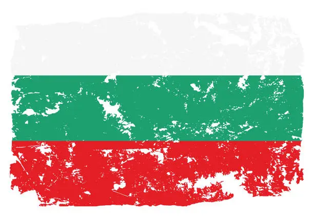 Vector illustration of Grunge styled flag of Bulgaria