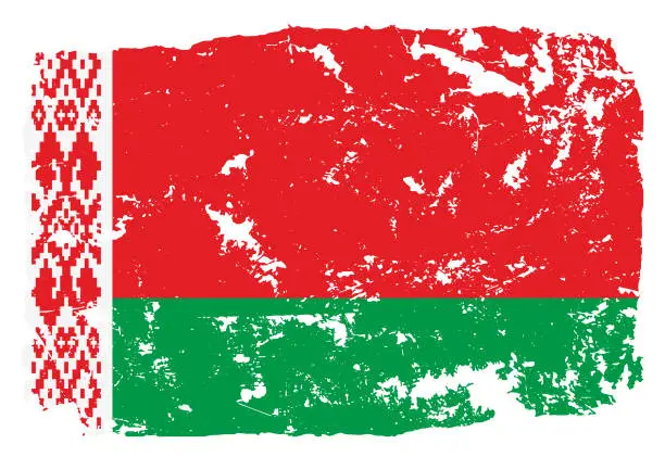 Vector illustration of Grunge styled flag of Belarus