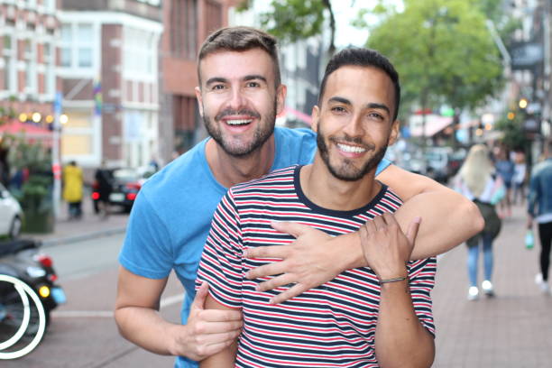 istock Two cute guys showing affection outdoors 1333743411