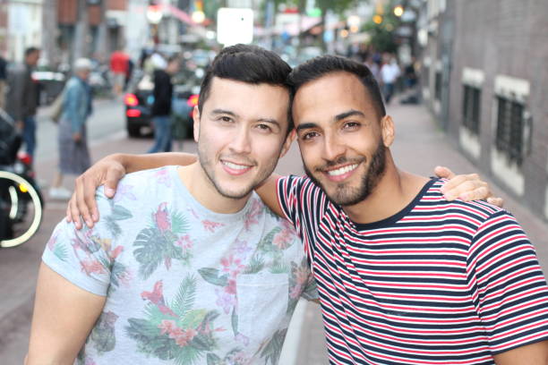 istock Two cute guys showing affection outdoors 1333743479