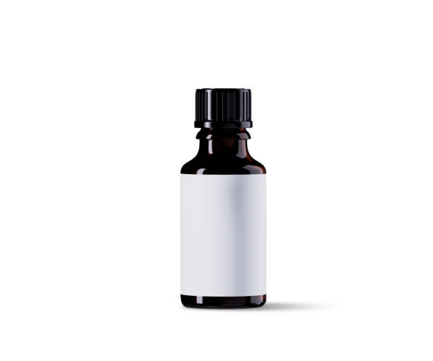istock black cosmetic small bottle isolated on white background, 3d rendering stock photo 1333744843