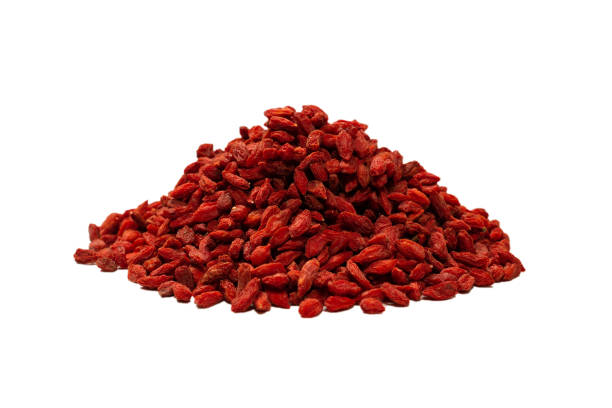 istock Red berries goji isolated on a white background. 1333746008