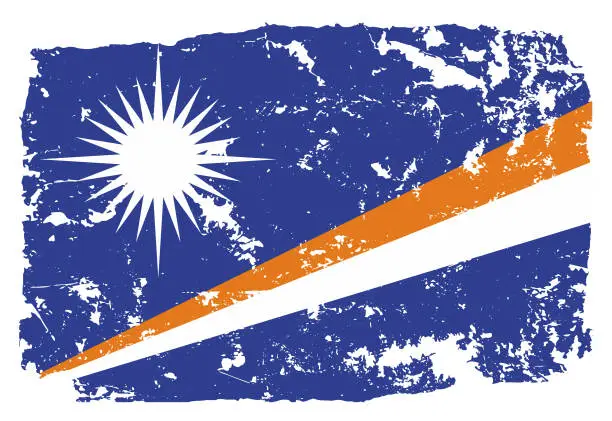 Vector illustration of Grunge styled flag of Marshall Islands