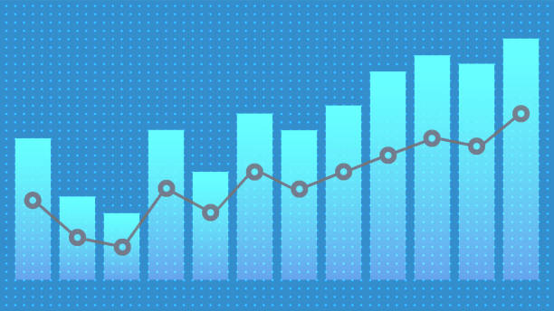 wirtschaft, wachstum, diagramm, grafik, aufstieg, steigen, aufwärts, austausch, finanzen, bitcoin, ethereum linien vektor. - liniendiagramm stock-grafiken, -clipart, -cartoons und -symbole