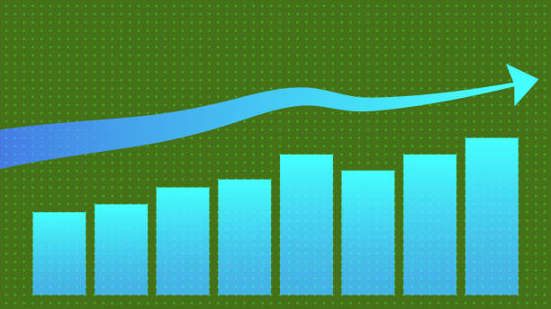 istock Economy, growth, chart, graph, rise, rising, up, exchange, financial,  bitcoin, ethereum lines vector. 1333751470